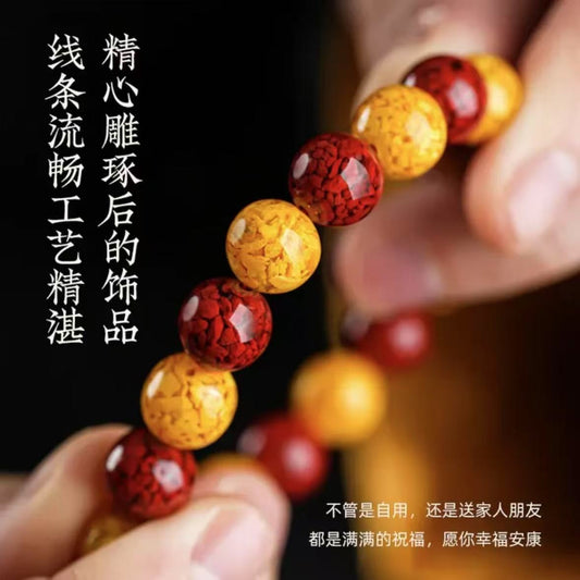 Cinnabar & Realgar Bead Bracelet